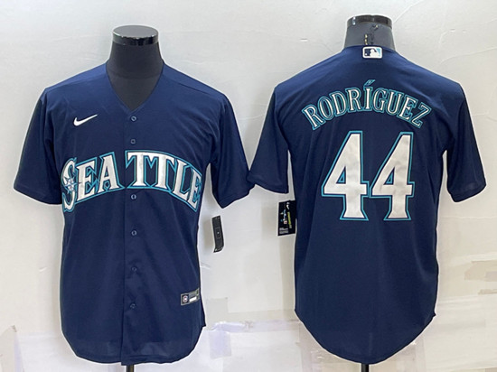 Men's Seattle Mariners #44 Julio Rodr??guez Navy Cool Base Stitched Jersey